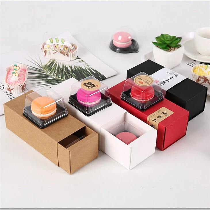 Kraft Paper Macrons Drawer Packaging Boxes